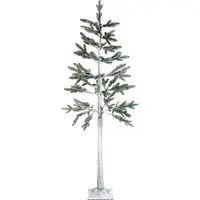 Beliani Outdoor Weihnachtsbaum Weiß mit LED Lichtern Gefrostete Zweige Schneebedeckt 180 cm für Garten Außenbereich Indoor Weihnachtsdekoration