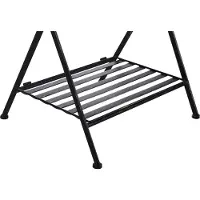 Beliani Beistelltisch Schwarz Metall mit 2 Böden Rechteckig Antik Optik Vintage Retro Badezimmer Wohnzimmer Schlafzimmer Baddekoration