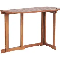 Beliani Balkontisch Hellbraun Akazienholz 110 x 47 cm mit klappbarer Tischplatte Landhausstil Outdoor Garten Terrassse Ausstattung Möbel