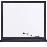 Beliani Wandspiegel Schwarz Transparent 50 x 60 cm LED Beleuchtung Rechteckig Modern