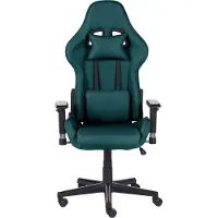 Beliani Bürostuhl Dunkelgrün Sotffbezug Höhenverstellbar Drehbar Verstellbare Armlehnen Wippmechanismus Regulierbare Rückenlehne Modern Gaming Stuhl