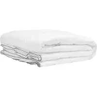 Beliani Bettdecke Weiß Baumwolle 155 x 220 cm Doppeldecke Monochromatisch Warm Ganzjährig Schlafzimmer