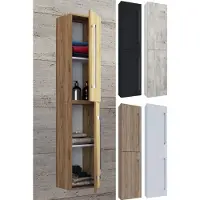 VCM Holz Badezimmerschrank | Badmöbel | Wandschrank | Badregal | Badschrank | Hochschrank | Maße ca. H. 150 x B. 33 x T. 22 cm - Badinos 2