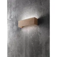 FABAS LUCE Badia Wandleuchte aus Metall und Eichenholz, integrierte LED 16W 1940lm 3000K Warmweiß, modernes Design für Innenräume, Schutzart IP20, Klasse 1