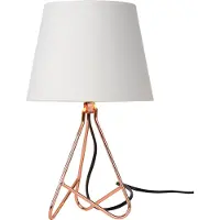 Lucide Tischlampe Gitta Kupfer mit weißer Kappe