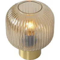 Lucide Tischlampe Maloto Ø 20 cm Bernstein