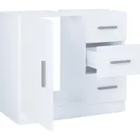 VCM Holz Waschbeckenunterschrank | Badschrank | Maße: H. 56 x B. 63 x T. 30 cm | 1 Drehtür | 3 Schubladen | modernes Badezimmermöbel – Zalo XL