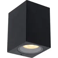 Lucide Wandleuchte Zaro in Schwarz GU10 IP44 eckig