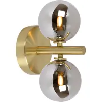 Lucide Wandleuchte Tycho in Gold-Matt und Grau G9 2-flammig