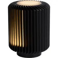 Lucide Tischlampe Moderner Zylinder LED warmweiß Aluminium mit Rissen Ø10,6 cm H 13,7 cm