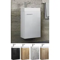 VCM 2-tlg Set | Waschplatz für Gäste WC | Gästebad | Waschtisch | Badezimmer Set - Slito