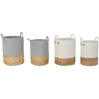Sublime Market Connect Natürliche Faser Boho Korbset - DKD Home Decor (2 Einheiten, 40 x 40 x 52 cm)