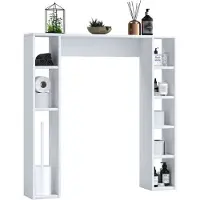 VCM Holz Wandregal | Standregal | Überbau WC | Maße: H. 100 x B. 98 x T. 18 cm | 8 Fächer - Tinoli M