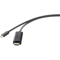 Renkforce USB-C / HDMI Adapterkabel USB-C Stecker, HDMI-A Stecker 3.00 m Schwarz UHD 4K @ 60 Hz RF-4531594 USB-C-Dis
