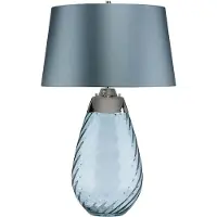 Elstead Lighting Lena Tischleuchte E27 74cm Blau getöntes Glas, Entenei-Blau Schirm Hellblau
