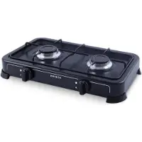 Brock Electronics GS-2002-BK Gas Stove, 20 kg, 0 Decibels, Cast Iron, 4 Speed, Black