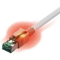 EasyLan DualBoot LED Patchkabel RJ45 S/FTP Cat.6A (Class EA), mit saCon Stecker, LSOH, weiß, 3 m