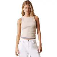 Calvin Klein Jeans Top Varsity J20J225520 Beige Slim Fit