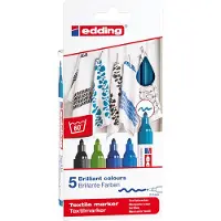 Edding - 4500 Textile Marker Set of 5 pcs Cool Colours - (706826)