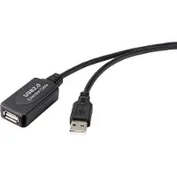 Renkforce USB-Kabel USB 2.0 USB-A Stecker, USB-A Buchse 5.00 m Schwarz Aktiv mit Signalverstärkung RF-4535052