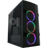 LC-Power 998B, Midi Tower, PC, Schwarz, Transparent, ATX, micro ATX, Mini-ATX, Metall, Kunststoff, Gehärtetes Glas, Gaming