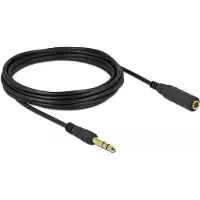 DeLOCK Klinkenverlngerungskabel 6,35 mm 3 Pin Stecker zu Buchse 5 m schwarz