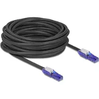 DeLOCK - Netzwerkkabel - RJ-45 (M) gewinkelt zu RJ-45 (M) gewinkelt - 10,0m - 6 mm - UTP - CAT 6 - halogenfrei - Schwar