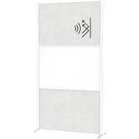MAUL Stellwandsystem MAULconnecto, 2 x Akustikvlies hell, 1 x Whiteboard, Klettverbindung, Standfuß, H 1800 x B 1000 mm, weiß