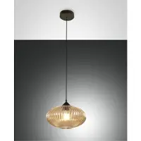 FABAS LUCE Pendelleuchte Fiordaliso E27 Ø300mm Bernstein