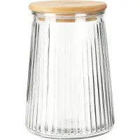 Excellent houseware Glasbehälter mit Bambusdeckel - luftdicht und spülmaschinenfest