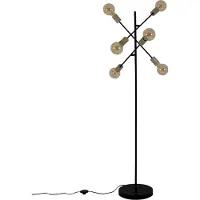 Näve Stehleuchte - Stehleuchte "MODO" H: 150 cm, Stehlampe im Industrial Style, aus Metall in schwarz, 150 cm hoch, Ø 49 cm, E27-Fassung – Druckschalter