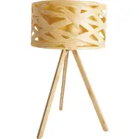 Näve Tischleuchten - Tischleuchte "FINJA" H: 55cm, Tischlampe im Scandi Style, aus Holz und Kunststoff in natur, 55 cm hoch, Ø 33 cm, E14-Fassung – Schnurschalter