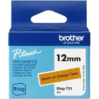 Brother BTAG-T31, Schwarz auf orange, Philippinen, 5 Jahr(e), , P-touch PT-N10, PT-N20, PT-N25BT, 1,2 cm