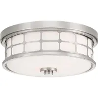 QUOIZEL Elstead Guardian Deckenleuchte E27 2-fach Nickel gebürstet