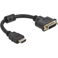 DeLOCK Adapter HDMI Stecker zu DVI 24+5 Buchse 4K 30 Hz 20 cm, 0,2 m, HDMI Typ A (Standard), DVI-D, Männlich, Weiblich, Gerade