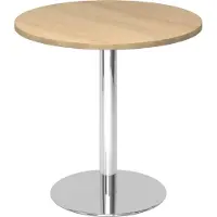 Hjh OFFICE PRO BISTRO F80R C - System Konferenztisch Chrom Eiche Ø 80