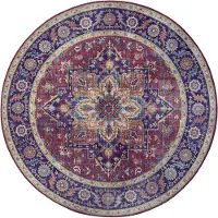 Nouristan Teppich "Anthea" Gr. 1, bunt (pflaume, rot), H:5mm Ø:160cm, Polyester, Teppiche, Teppich, Orientalisch, Orient, Vintage, Wohnzimmer, Schlafzimmer, Esszimmer