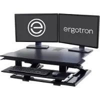 Ergotron WorkFit TX Schreibtischerhöhung, höhenverstellbare Monitorablage/Arbeitsfläche & höhenverstellbare Tastaturablage, bis 18,2 kg, schwarz