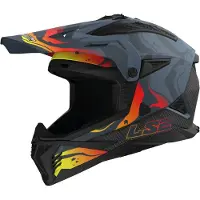 LS2 MX708 Fast II Wash Matt Dunkelgrau Motocross Helm Größe M