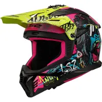 LS2 MX708 Fast II Gorilla Lila H-V Gelb Motocross Helm Größe XL