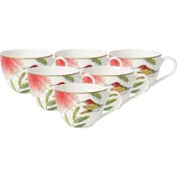 Villeroy & Boch Becher "Kaffeetassen Amazonia 150 ml 6er Set bunt", bunt, B:9cm H:6,5cm Ø:9cm, Porzellan, Trinkgefäße, Becher, Spülmaschinenfest