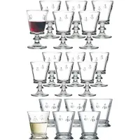 La Rochère France Gläser-Set "Wein- und Wassergläserset Biene Abeille 18er Set transparent" Spülmaschinengeeignet