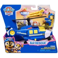 Ryhmä Hau PAW Patrol Air Rescue, Chases Polizei-Rettungshubschrauber mit Geschoss-Abwurf und Chase Spielfigur (Basis Fahrzeug), Helikopter, 3 Jahr(e), Kunststoff, Blau, Weiß