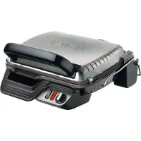 Tefal 3-in-1 Kontaktgrill, mit Überbackfunktion, doppelte Grillfläche als Tischgrill/BBQ, Sandwich, Steak, Panini, einstellbares Thermostat, Antihaftbeschichtung, Grau, GC3060