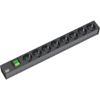 Bachmann 19" Steckdosenleiste 8fach, mit Schalter, schwarz