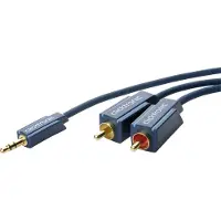 ClickTronic 2m MP3 Adapter, 3.5mm, Männlich, 2 x RCA, Männlich, 2 m, Blau