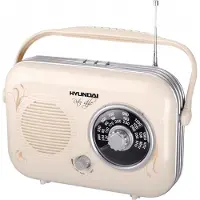 Hyundai PR 100 B, Tragbar, Analog, AM, FM, 1 W, Beige, Cremefarben, Akku