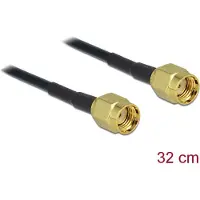 DeLOCK 88475, 0,32 m, RP-SMA, RP-SMA, Gold, Schwarz