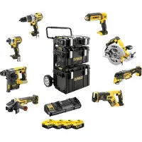 DeWalt DCK853P4-QW Akku-Kombopack mit DCD996, DCF887, DCH273, DCG405, DCS367, DCS355, DCS570, DCL050, DCB132, 4 x DCB184 und Tough-System, 18,0 Volt