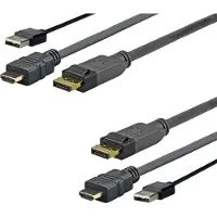 VivoLink PROHDMIUSBDP1 1m DisplayPort HDMI + USB Schwarz Videokabel-Adapter